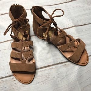 Dolce Vita Tan Suede Strappy Gladiator Sandals Size 8.5